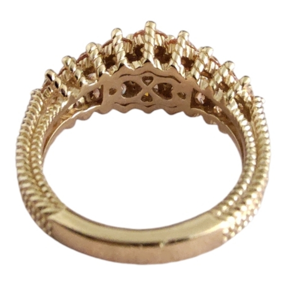 Judith Ripka Champagne CZ 14K Gold Clad Bubbles Ring Size 6 - Picture 5 of 9